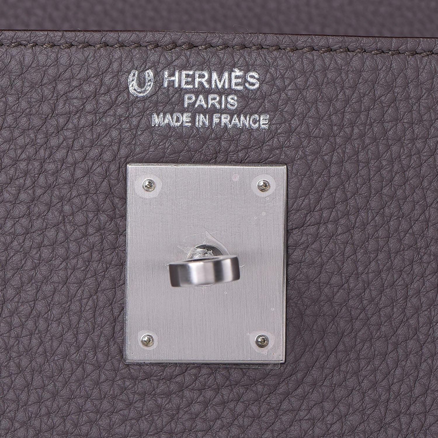Hermes Togo Horseshoe Kelly Retourne 35 Etain Bleu Tempete 26 of 36