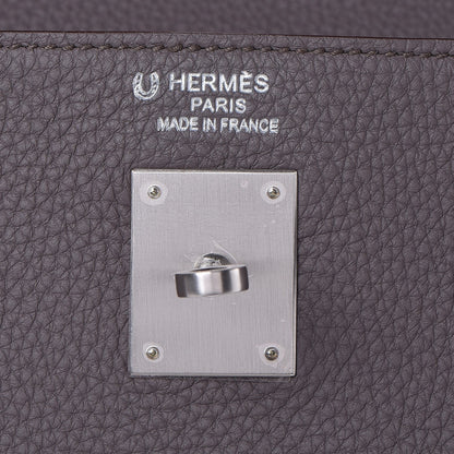 Hermes Togo Horseshoe Kelly Retourne 35 Etain Bleu Tempete 26 of 36
