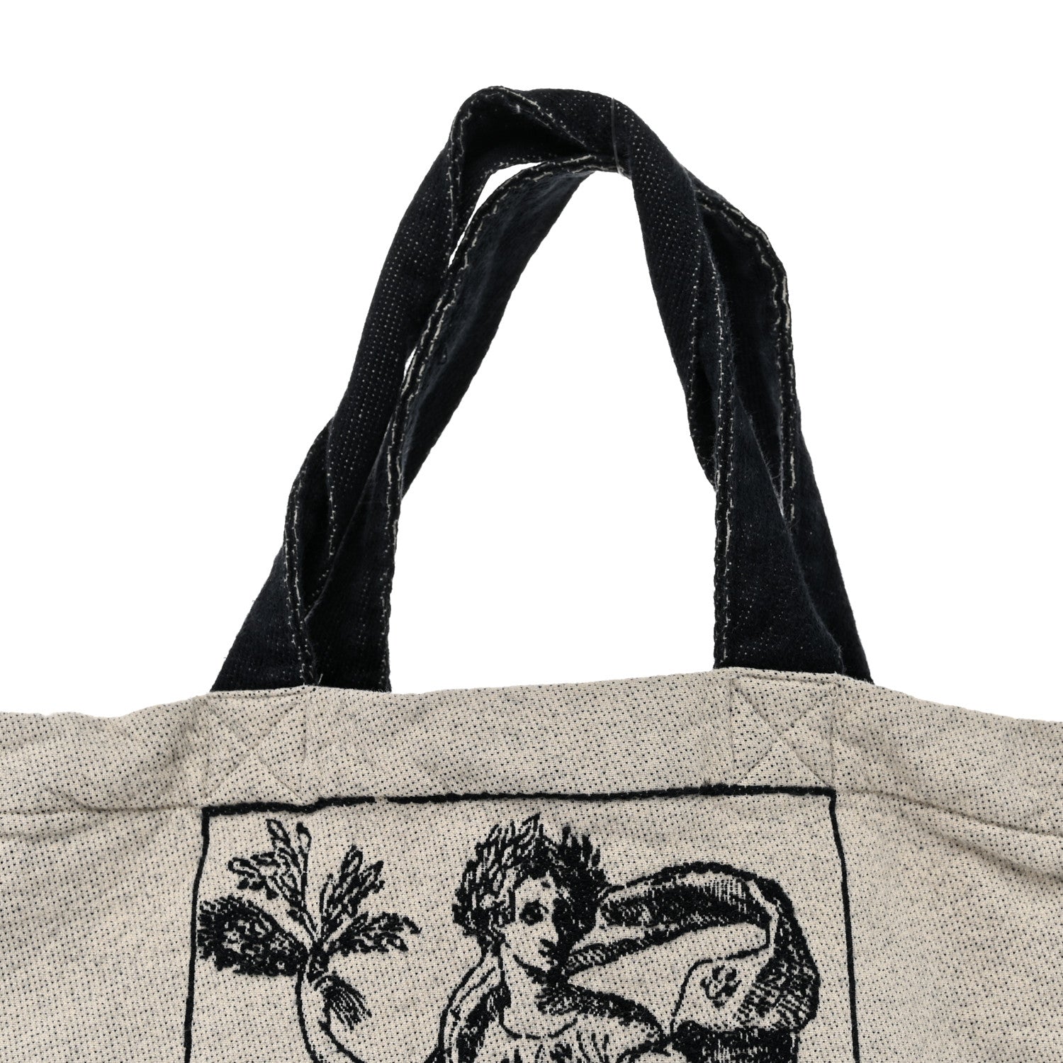Christian Dior Canvas Print Cruise Tote Ivory Black 9 of 9