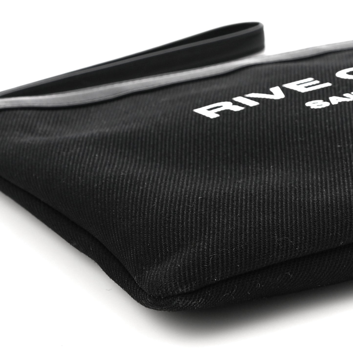 Linen Canvas Rive Gouche Zipped Pouch Black