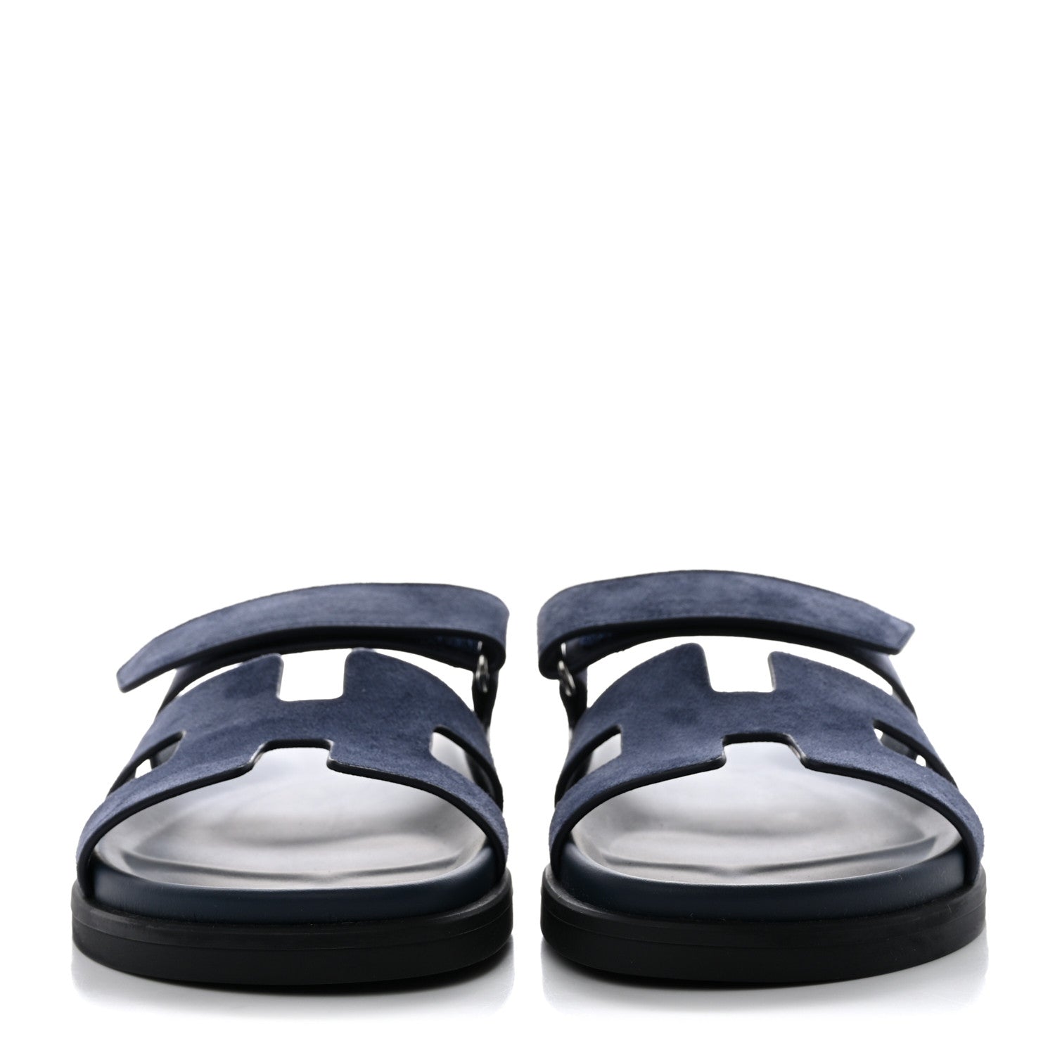 Hermes Suede Goatskin Womens Chypre Sandals 38 Bleu Celeste 2 of 9