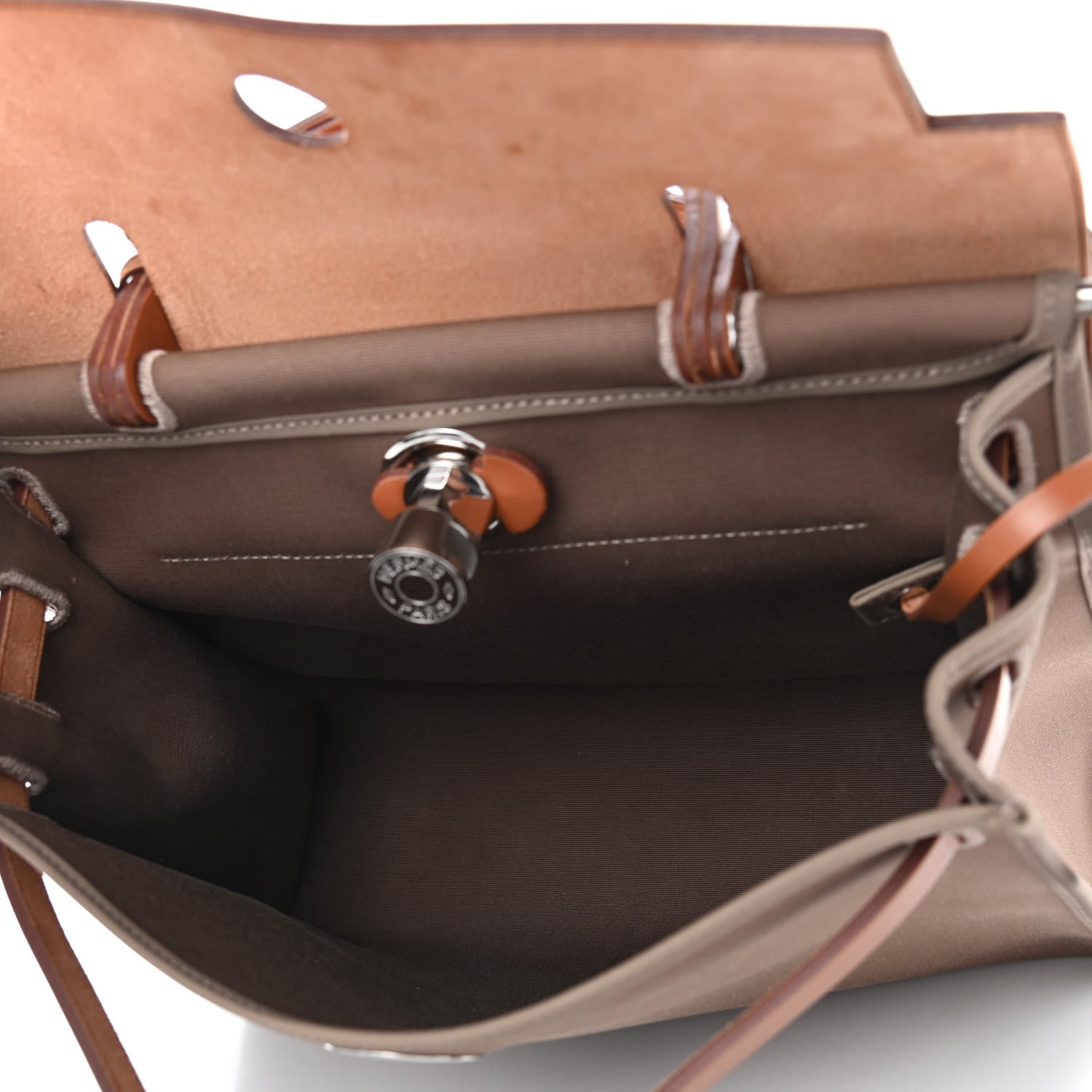 Hermes Vache Hunter Toile Officier Herbag Zip PM 31 Etoupe Fauve 6 of 12
