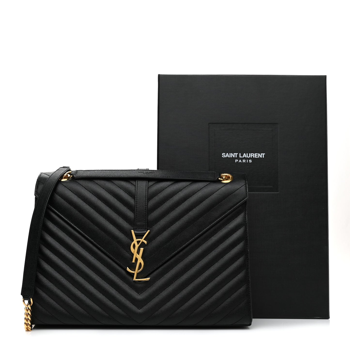 Grain De Poudre Matelasse Chevron Large Monogram Satchel Black