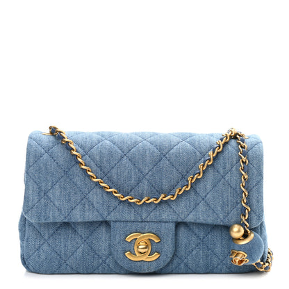 Chanel Denim Quilted Mini Pearl Crush Rectangular Flap Blue 1 of 11