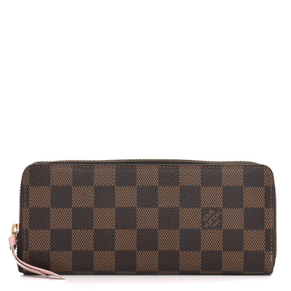 Louis Vuitton Damier Ebene Clemence Wallet Rose Ballerine 1 of 8
