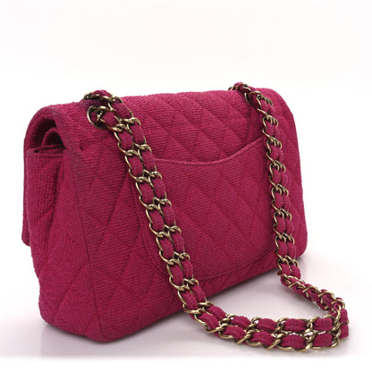 Chanel Tweed Quilted Medium Double Flap Fuchsia 3 of 14