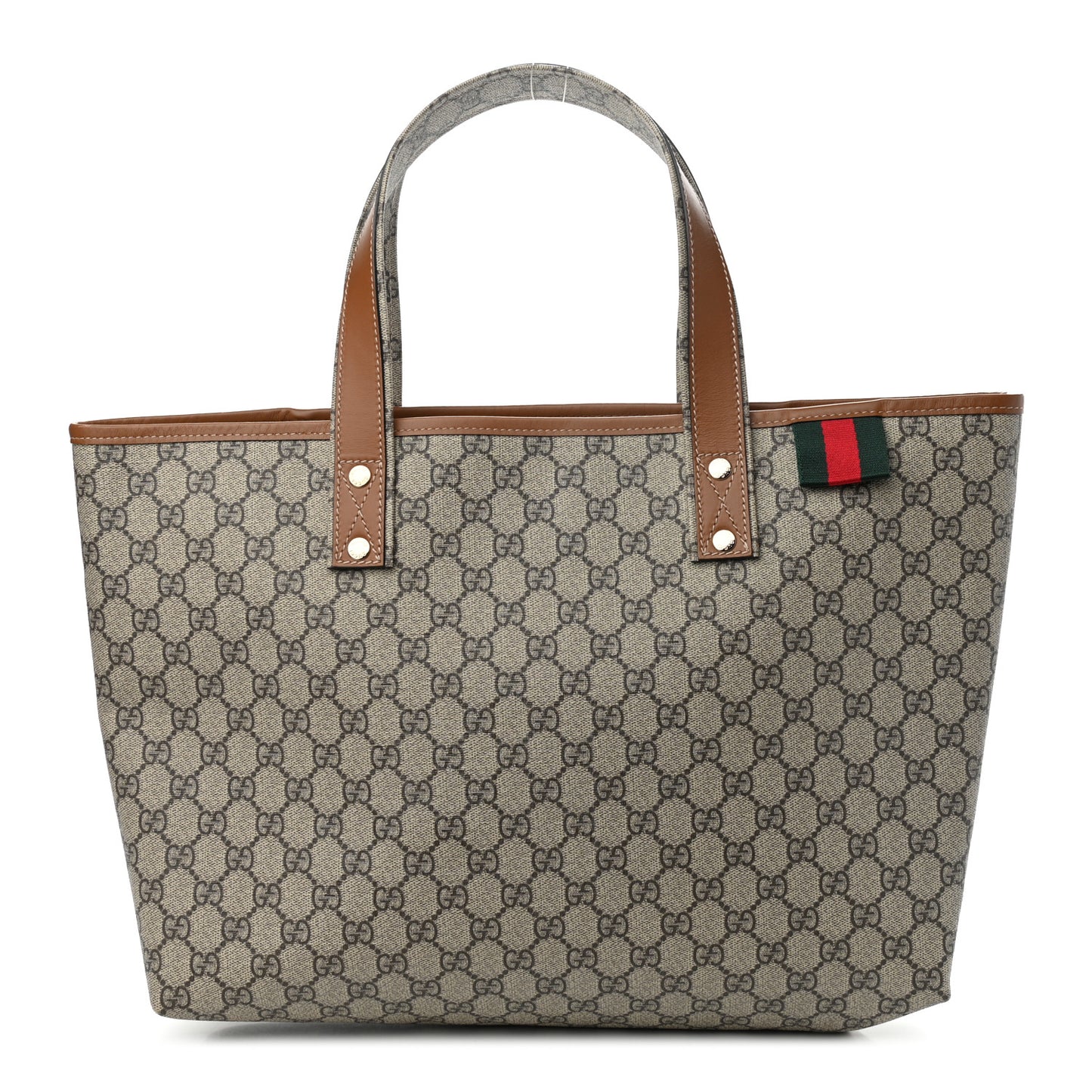 GG Plus Monogram Medium Signature Web Loop Tote Brown