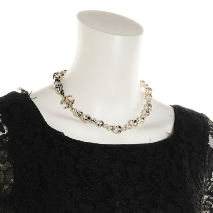 Chanel Painted Pearl CC Short Necklace Black Gold 2 of 5