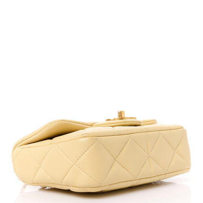 Chanel Lambskin Enamel Quilted Mini Pending CC Square Flap Yellow 4 of 14
