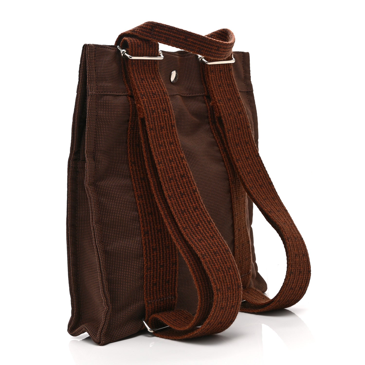 Hermes Canvas Herline Backpack Brown 3 of 9