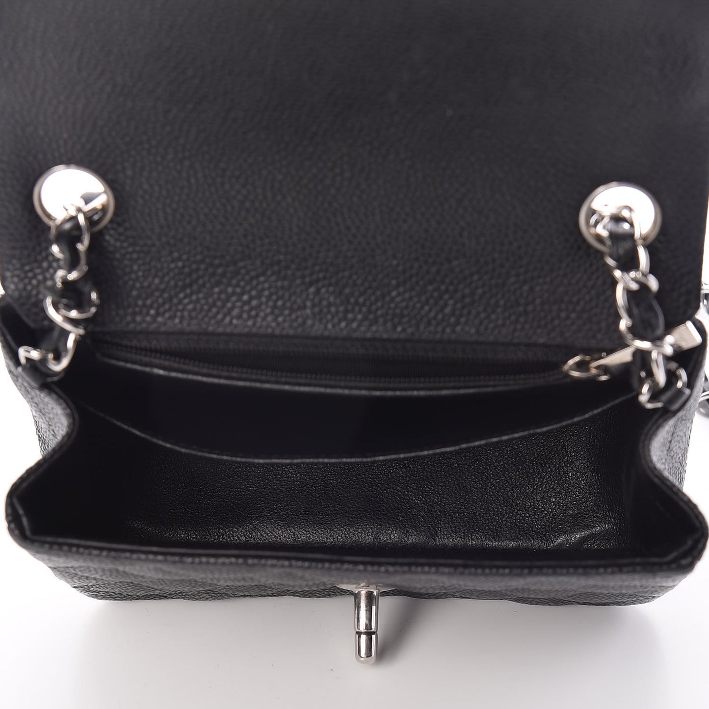 Caviar Quilted Mini Square Flap Black