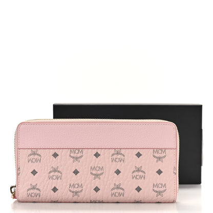 MCM Visetos Large Zip Around Wallet Pink 9 of 9