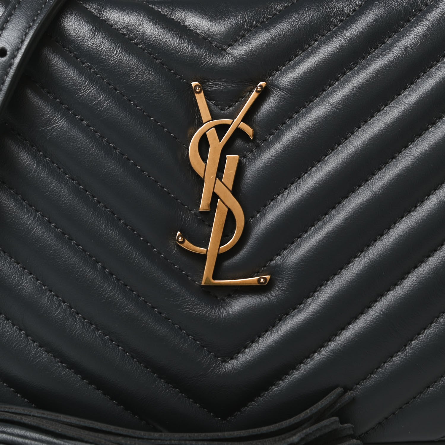 Saint Laurent Calfskin Matelasse Monogram Lou Camera Bag Dark Smog 6 of 13