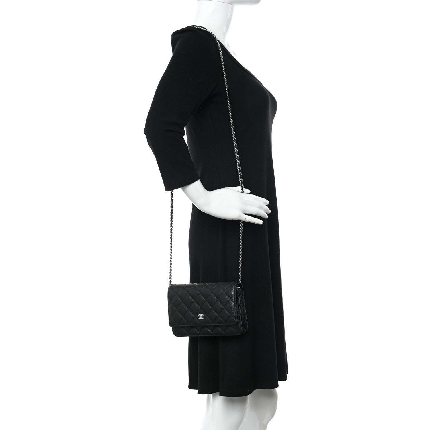 Chanel Caviar Quilted Wallet on Chain WOC Black 2 of 12