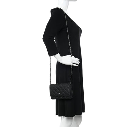 Chanel Caviar Quilted Wallet on Chain WOC Black 2 of 12