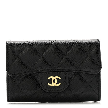 Chanel Caviar Quilted Flap Card Holder Wallet Black 1 of 8