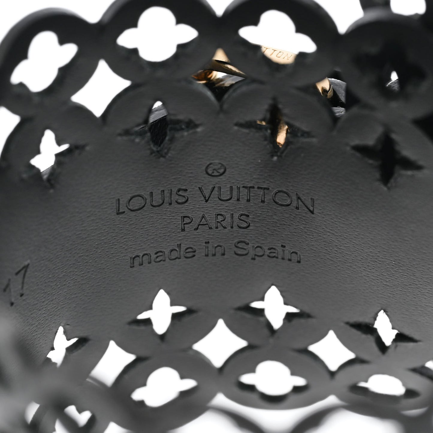 Calfskin Flower It Bracelet 17 Black