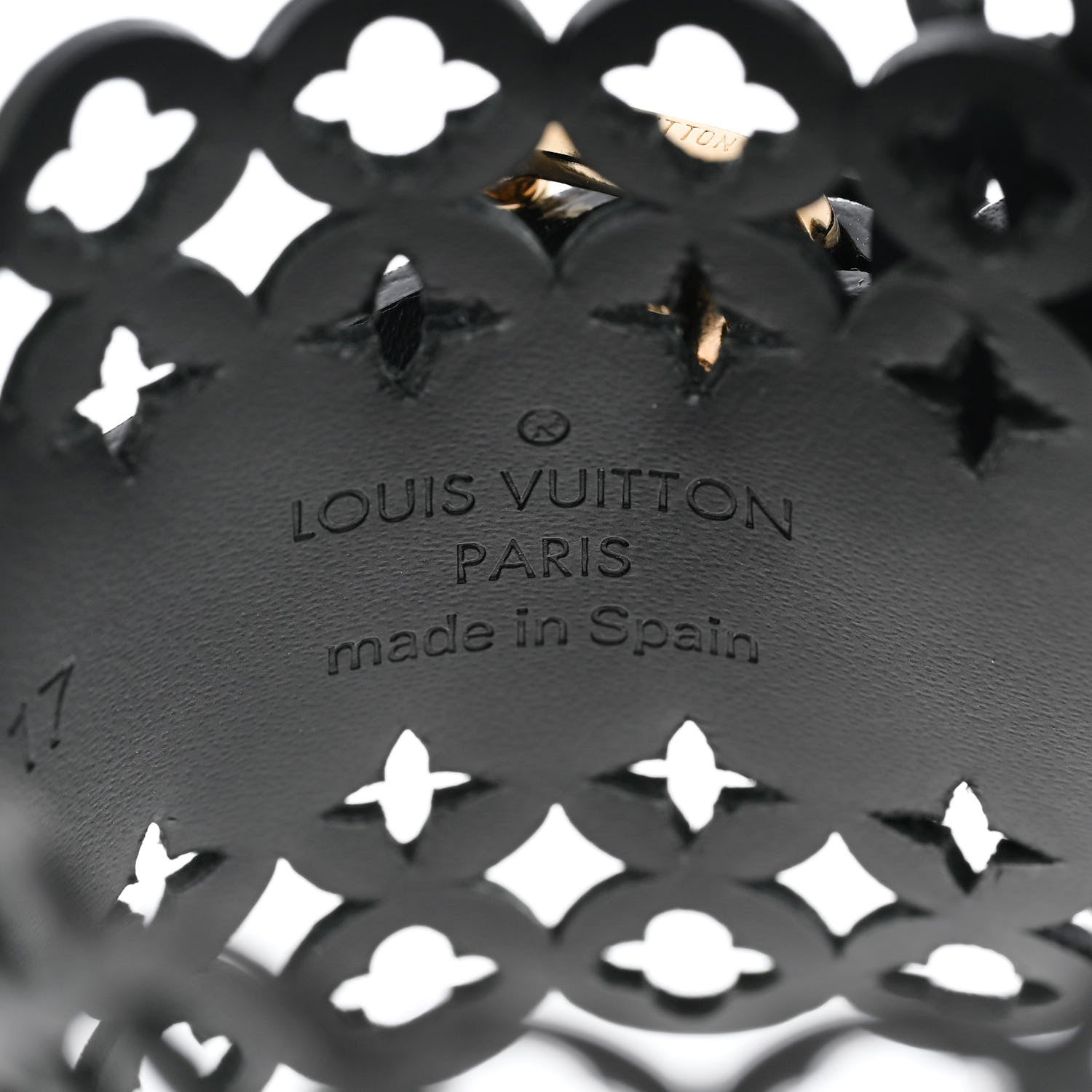 Louis Vuitton Calfskin Flower It Bracelet 17 Black 5 of 6