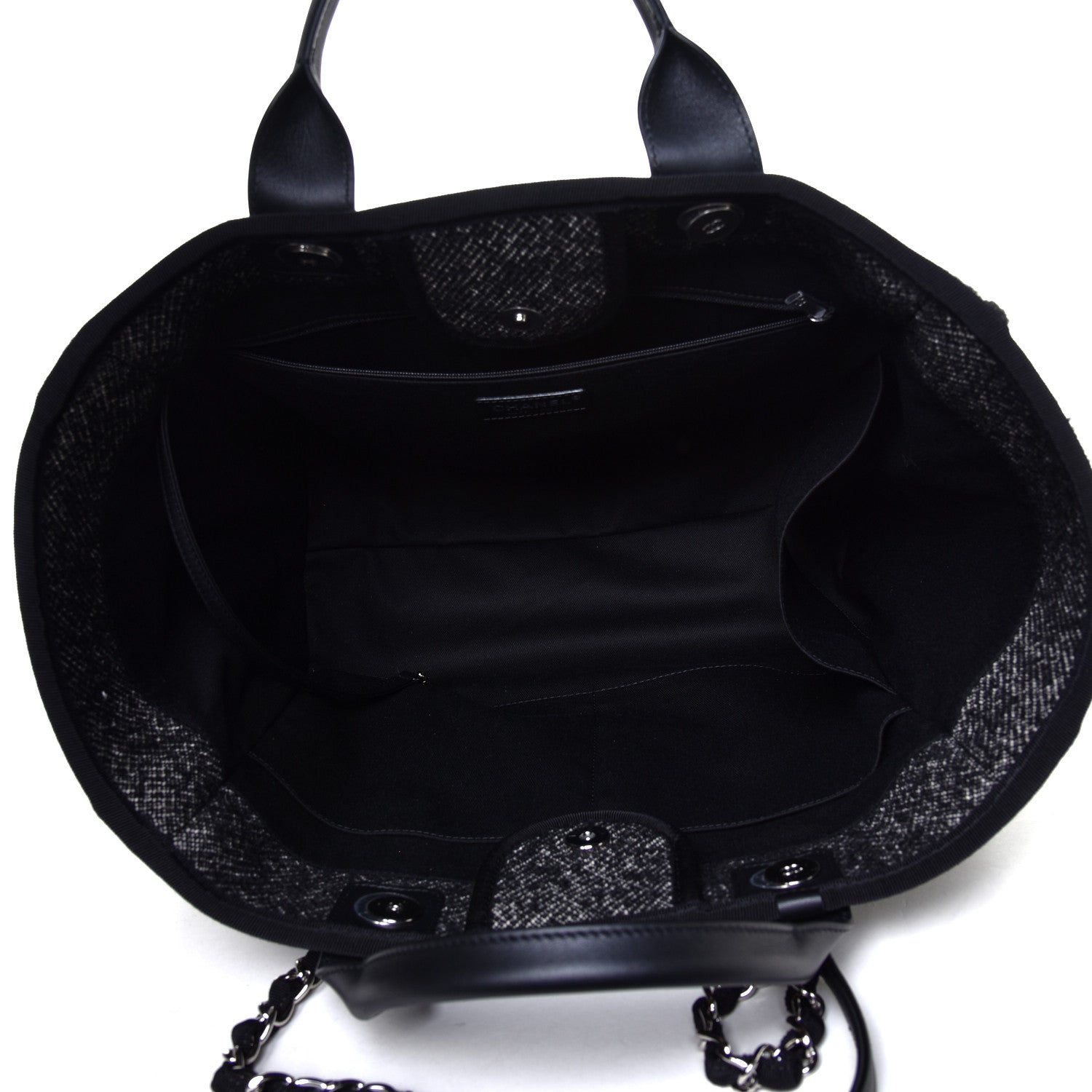 Chanel Mixed Fibers Medium Deauville Tote Black 7 of 8