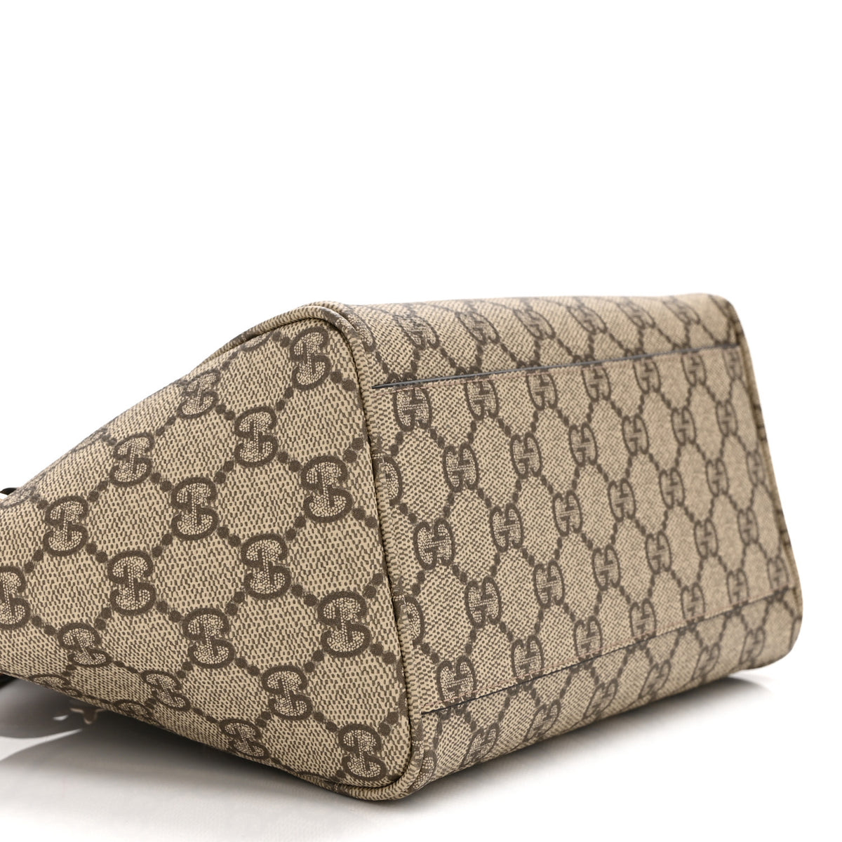 GG Supreme Monogram Emblem Small Top Handle Tote Bag Beige Dark Brown