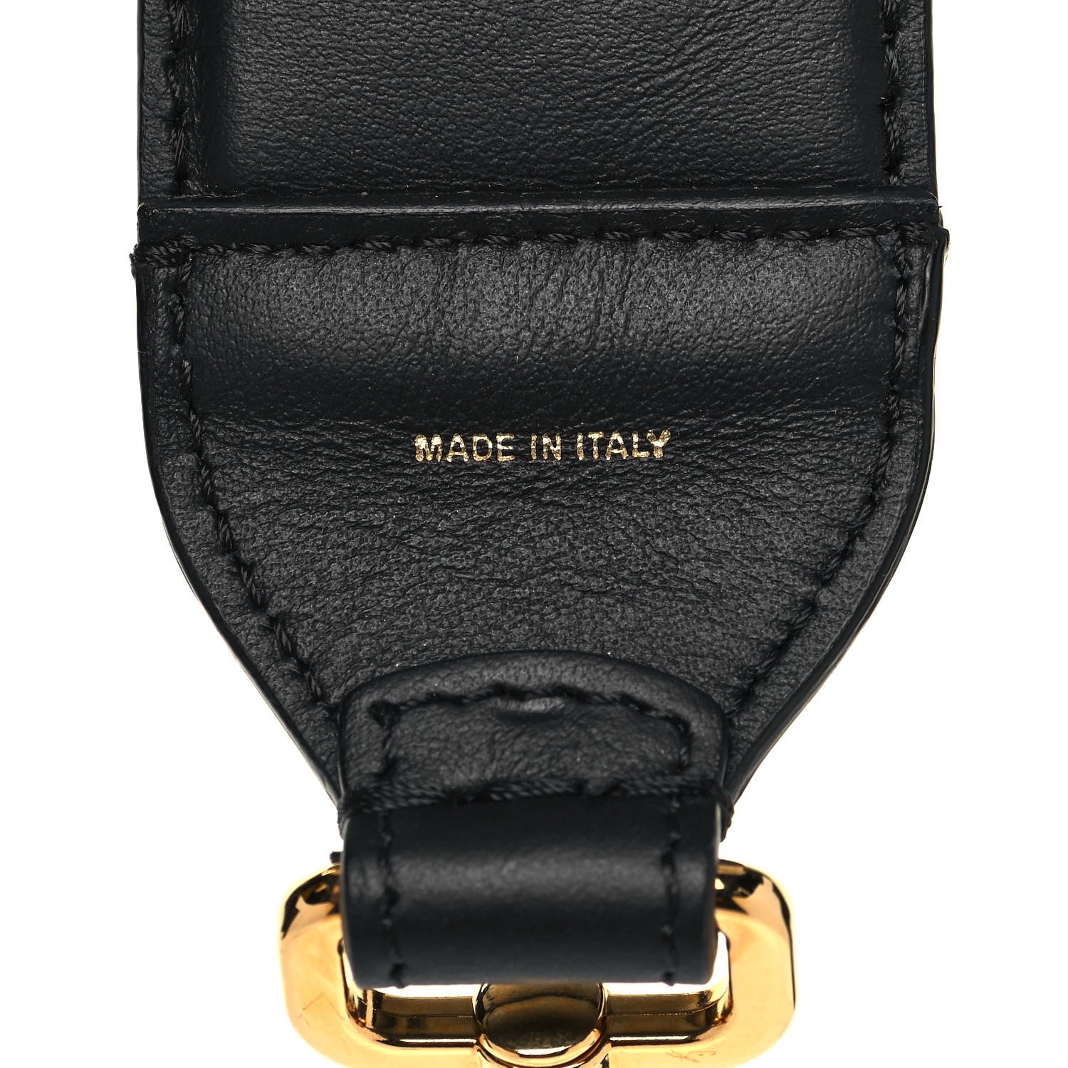Fendi Calfskin Sequin FF Strap You Black Gold 4 of 4