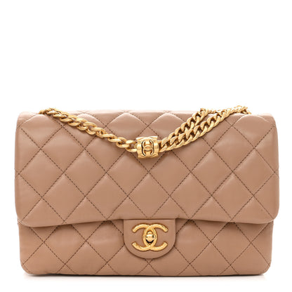 Chanel Lambskin Quilted Medium Pillow Crush Flap Beige 1 of 11
