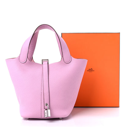 Hermes Taurillon Clemence Picotin Lock 18 PM Mauve Sylvestre 11 of 11