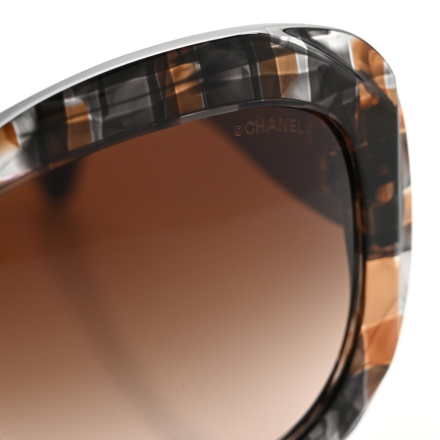 Acetate Square Plaid Frame Sunglasses 5324 Grey