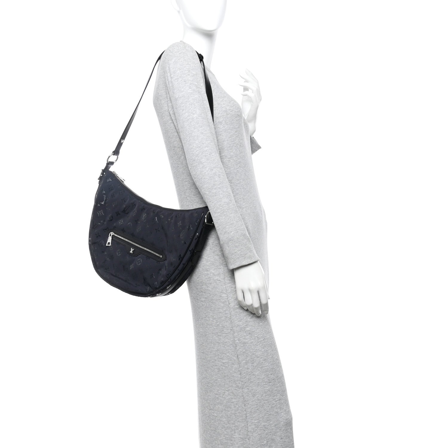 Louis Vuitton Nylon Monogram Loop Pocket Hobo Polar Night 2 of 9