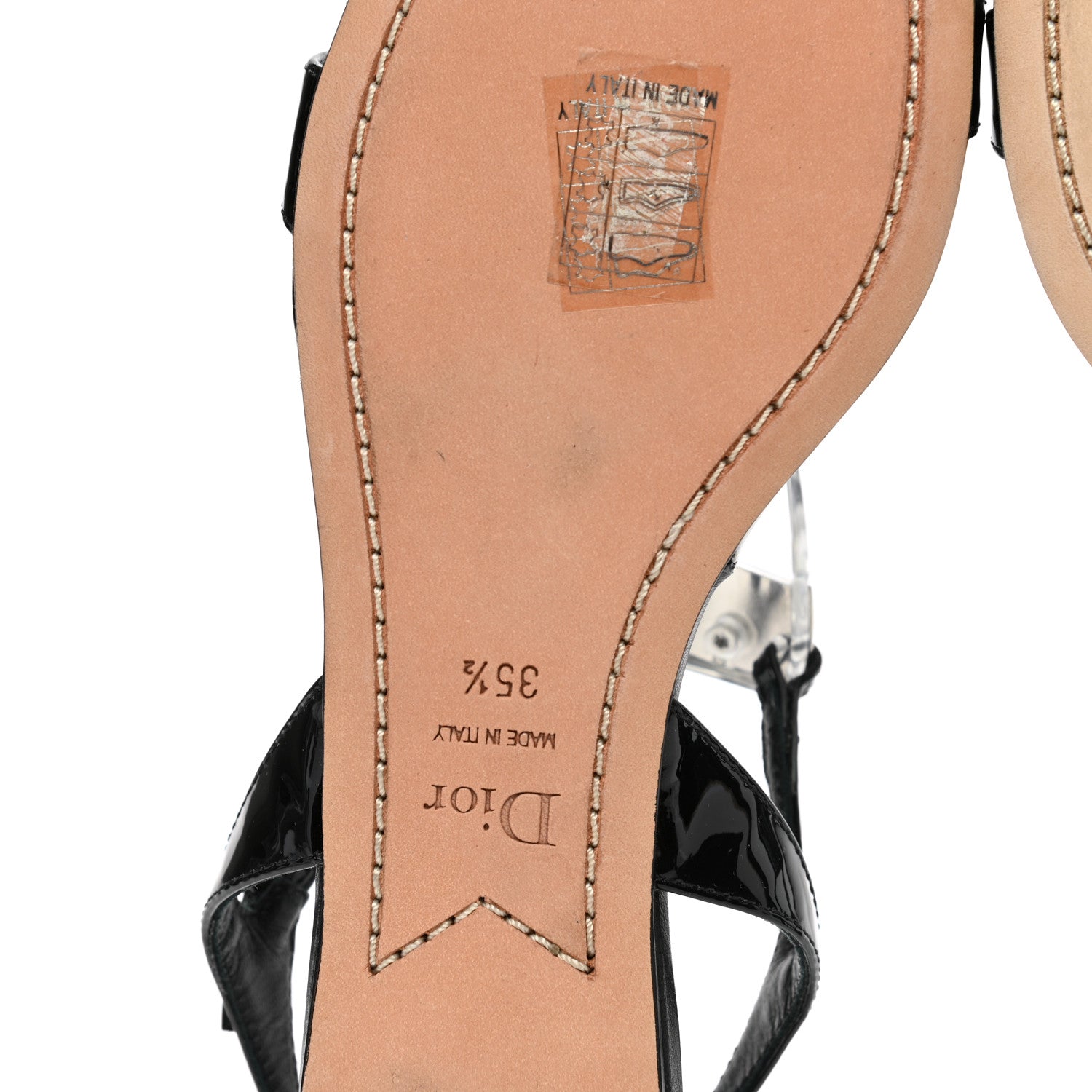 Christian Dior Patent Solar Sandals 35.5 Black 7 of 9