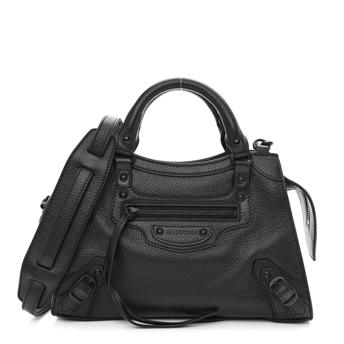 Grained Calfskin Neo Classic Black Hardware XS City Black