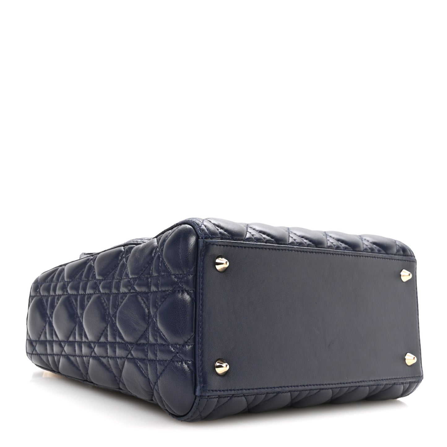 Lambskin Cannage Medium Lady Dior Navy Blue