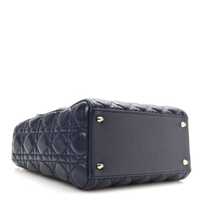 Christian Dior Lambskin Cannage Medium Lady Dior Navy Blue 4 of 11