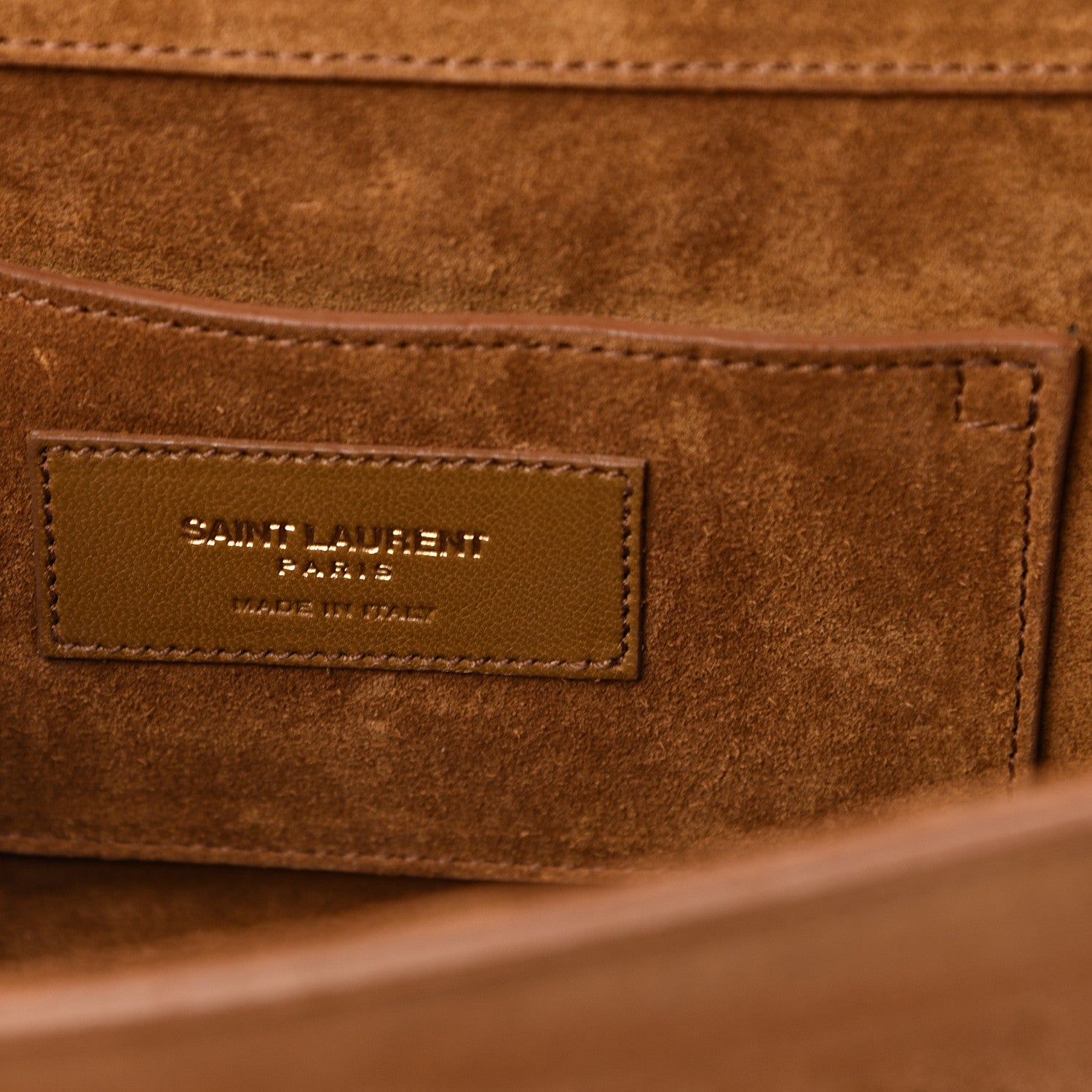 Saint Laurent Suede Fringe Baby Monogram Satchel Light Ocre 5 of 11