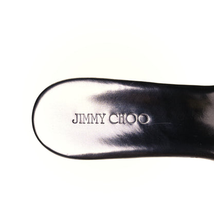 Jimmy Choo Metallic Snake Print Panna Cork Wedge Sandals 37 Anthracite 7 of 8