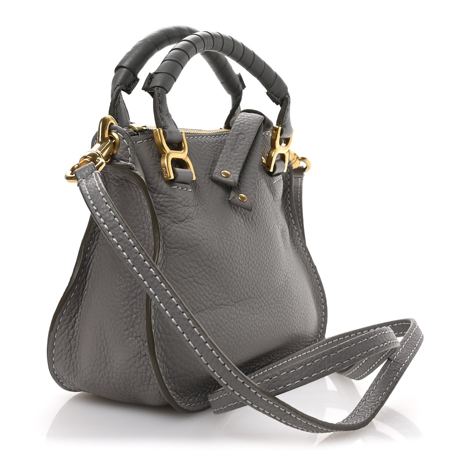 Chloe Calfskin Mini Marcie Satchel Cashmere Grey 3 of 10