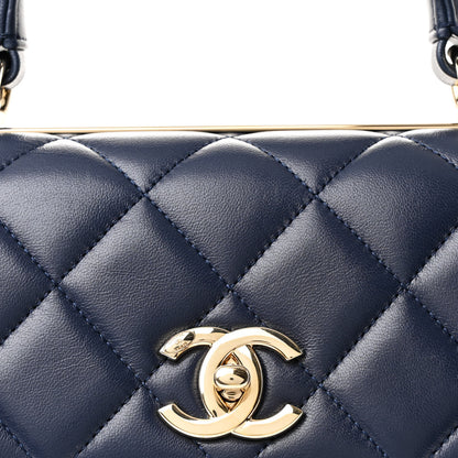Chanel Lambskin Quilted Small Trendy CC Flap Dual Handle Bag Navy 10 of 13