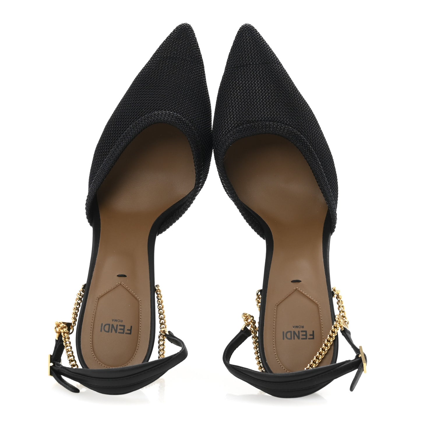 Mesh Chain 85mm Slingback Pumps 39 Black