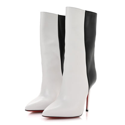 Christian Louboutin Calfskin Astrilarge 100 Booties 38.5 White Black 4 of 7