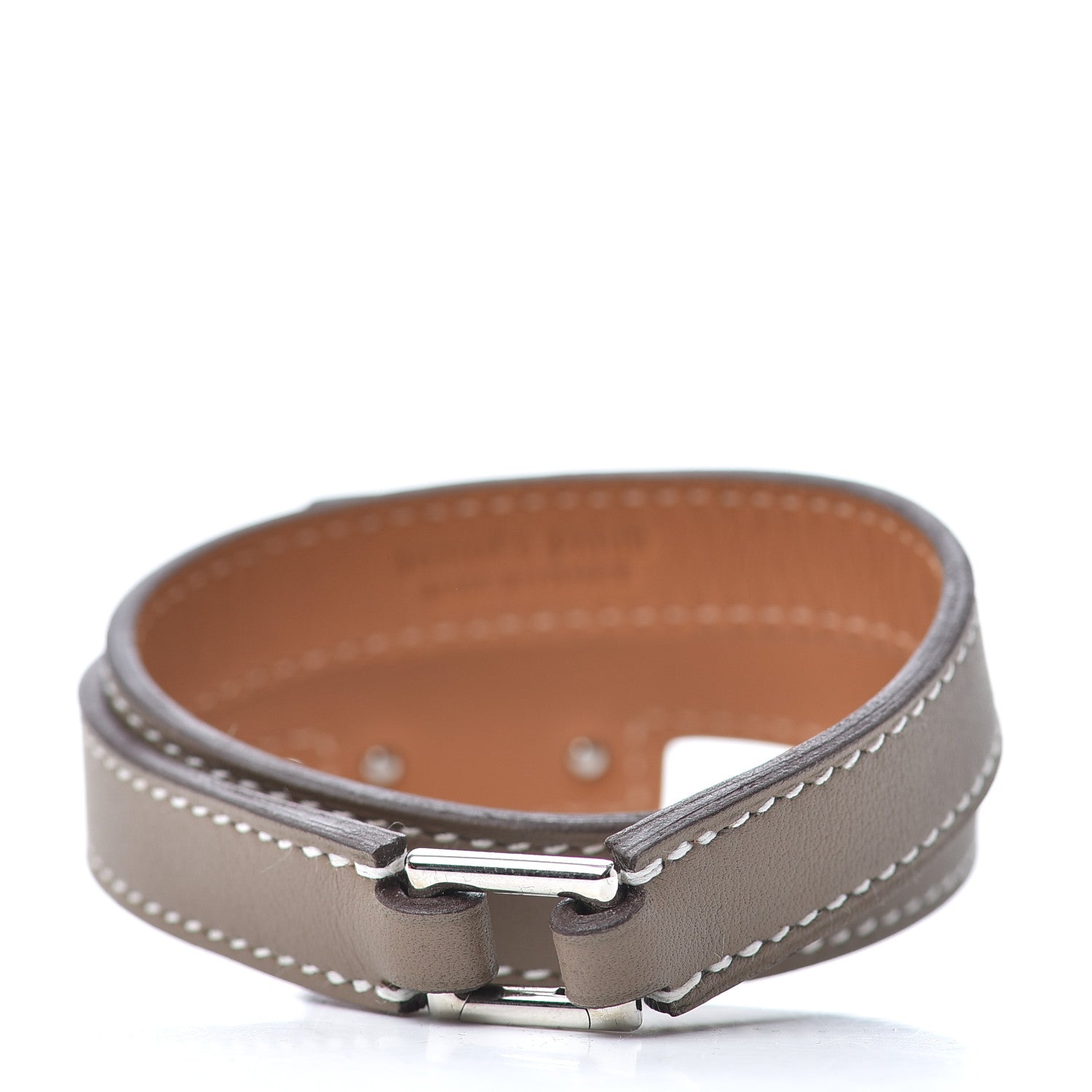 Hermes Swift O'Kelly Double Tour Bracelet T3 Etoupe 3 of 5
