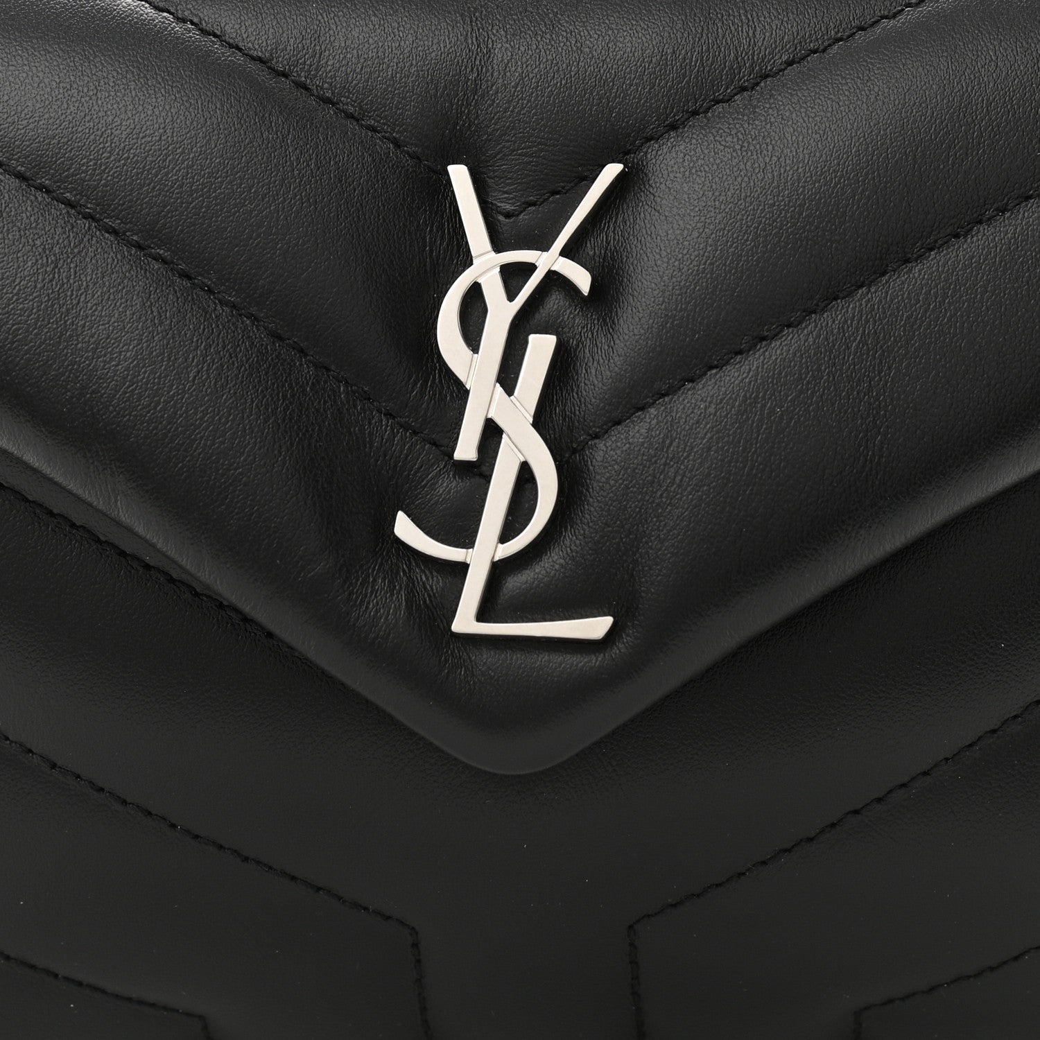 Saint Laurent Calfskin Y Quilted Monogram Toy Loulou Crossbody Bag Black 9 of 12