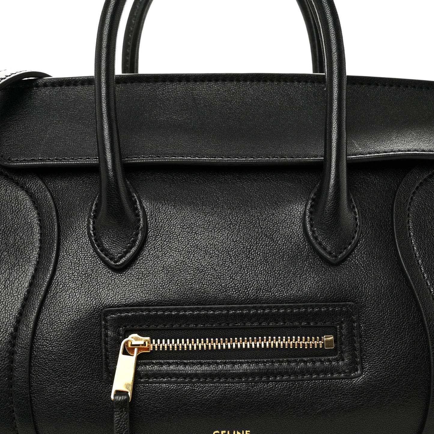 Supple Shiny Lambskin Little New Luggage Black