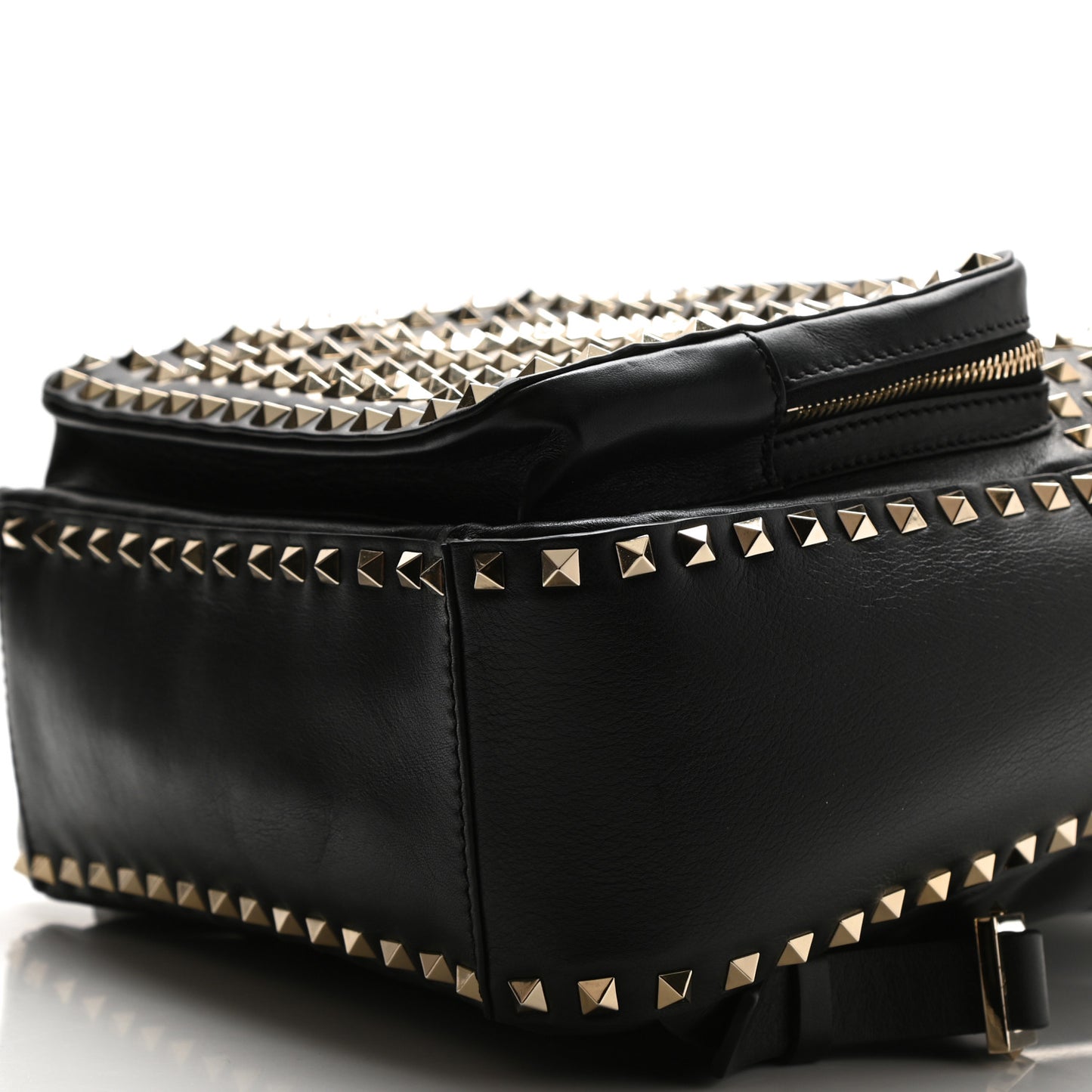 Calfskin Medium Rockstud All Over Backpack Black