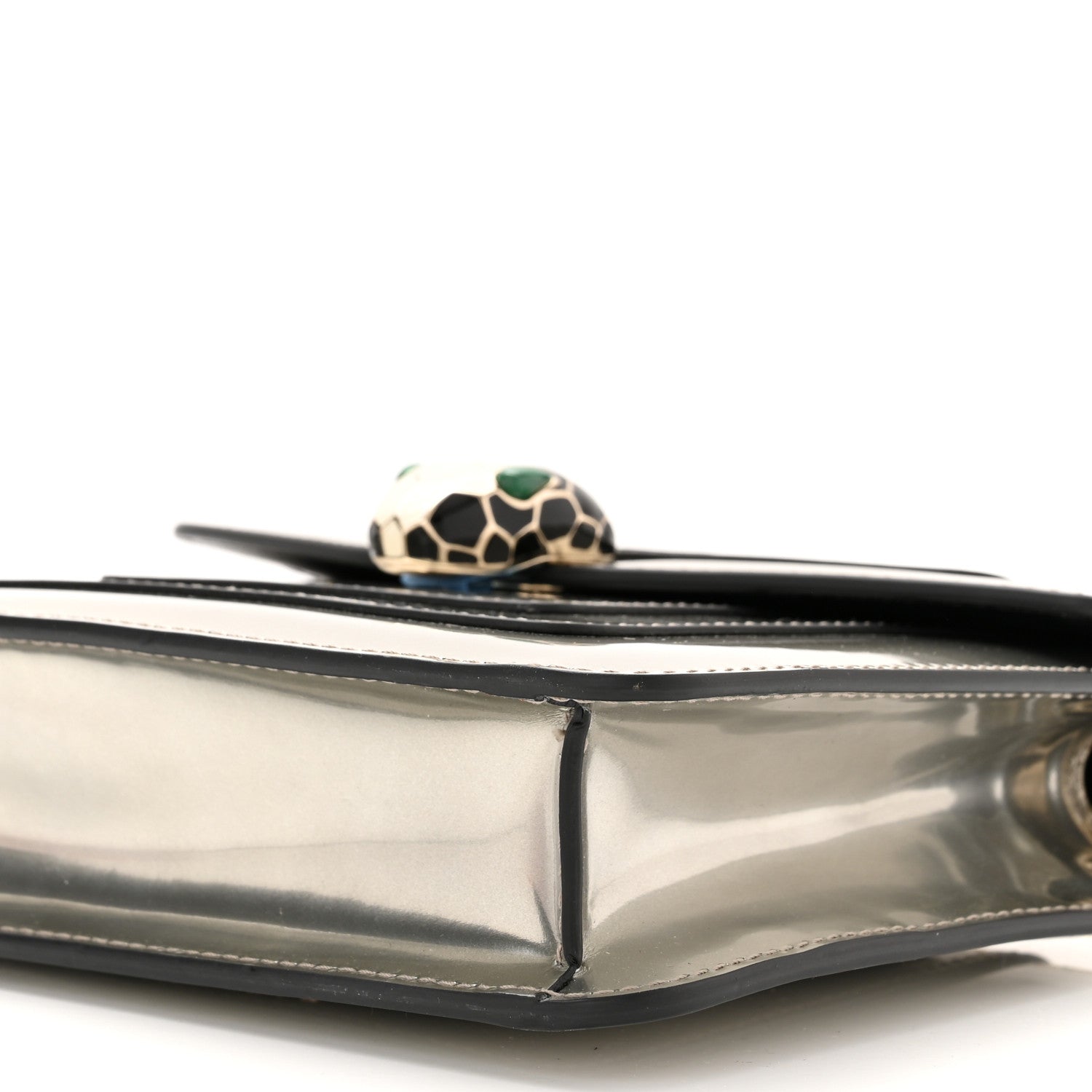 Bulgari Metallic Calfskin Small Serpenti Forever Snake Strap Crossbody Bag Silver 9 of 9