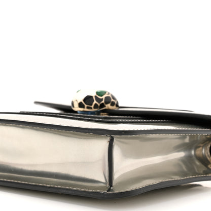 Bulgari Metallic Calfskin Small Serpenti Forever Snake Strap Crossbody Bag Silver 9 of 9