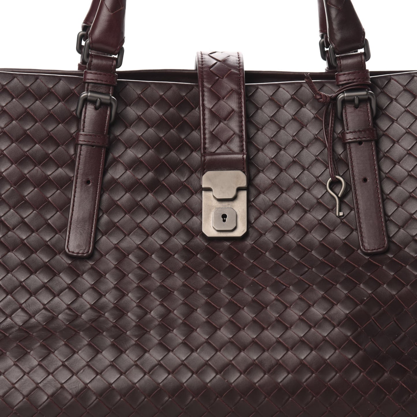 Nappa Intrecciato Medium Roma Tote Mahogany Brown