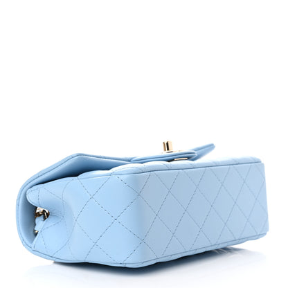 Chanel Lambskin Quilted Mini Rectangular Flap Light Blue 4 of 10
