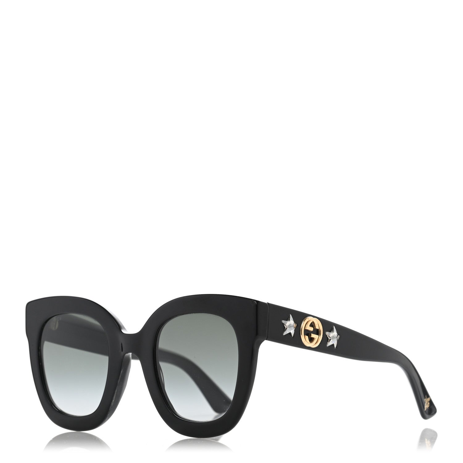 Gucci Round Frame Star Sunglasses GG0208S Black 1 of 8