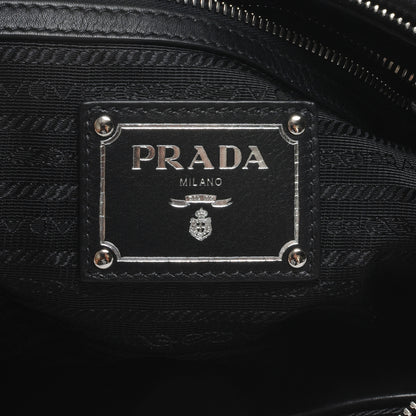 Prada Soft Calf Pleated Hobo Nero Black 7 of 10