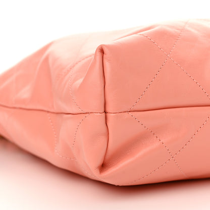 Chanel Shiny Calfskin Quilted Small Chanel 22 Coral Pink 10 of 11